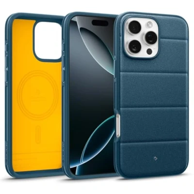 Abbildung von Caseology Athlex Mag für iPhone 16 Pro Max Hülle [Sandsteinstruktur Kratzfestigkeit] Magnetische Schutzhülle mit Fallschutz in Militärqualität Active Green