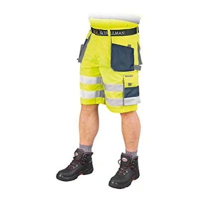 Abbildung von Leber &amp; Hollman Herren kurze Arbeitshose LH FMNX TS, 100% Polyester 270 g/m2, Bundhose mit Multifunktionstaschen, Reflexionsstreifen