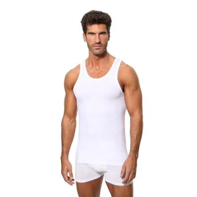 Abbildung von T Shirt mit weitem Träger und Rundhalsausschnitt für Herren A0DGN. Komfort perfekte Passform.