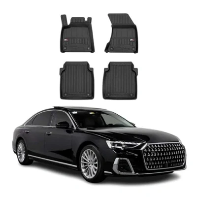 Abbildung von Fußmatten Gummimatten kompatibel mit Audi A8L D5 2017 2024 OMAC Premium 3D Schwarz TPE 4X