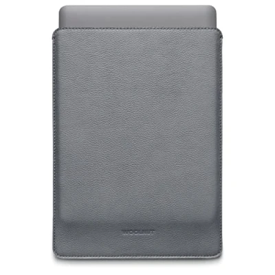 Abbildung von Woolnut Leder Sleeve Case Hülle Tasche für MacBook Pro 13 UNT Air 13/13.6 Zoll Grau
