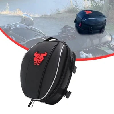 Abbildung von Motorrad Hecktasche,Hecktasche Wasserdicht Gepäcktasche Sitztasche Satteltaschen Multifunktionale Fahrradtasche Sportrucksack Rot
