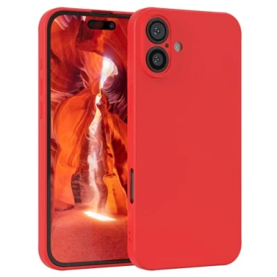 Abbildung von EAZY Case Silikonhülle für iPhone 16 Plus Hülle Silikon weich stoßfeste Handyhülle Schutzhülle mit Kameraschutz Dünn Premium Schutz Cover TPU Phone Bumper in Rot