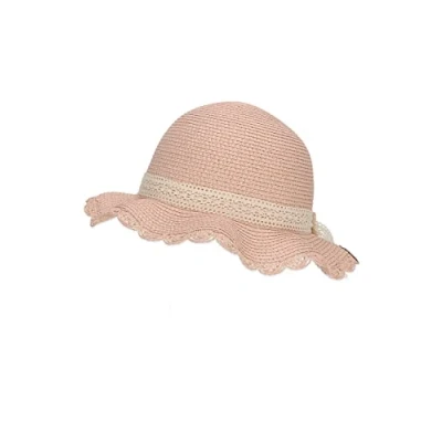 Abbildung von Sterntaler Strohhut Spitze Modischer Hut mit Wellenkrempe und Spitzenband Mädchen Sonnenhut UV Schutz 50+ Mütze Baby Kinder Kopfbedeckung Strandkappe zartrosa, Größe 51