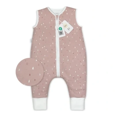 Abbildung von Ehrenkind® Babyschlafsack Schlafsack mit Füßen 2.5 TOG Bio Baumwolle Ganzjahres Baby Gr. 100 Farbe Rose Tropfen Oeko Tex winter und Sommer Kinder