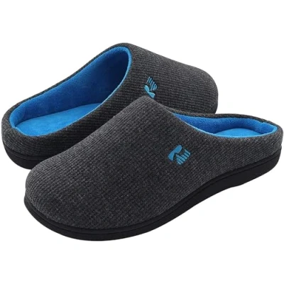 Abbildung von RockDove Herren Original Zweifarbige Hausschuhe mit Rückstellschaum,43.5 EU,Dunkelgrau Blau