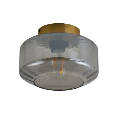 Abbildung von Lindby Deckenleuchte Hildur, rauchgrau, Glas, Ø 22 cm