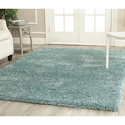 Abbildung von SAFAVIEH Zottelig Teppich für Wohnzimmer, Esszimmer, Schlafzimmer California Shag Collection, Hoher Flor, Hellblau, 160 X 229 cm