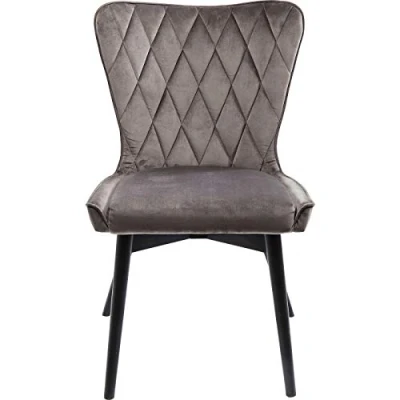 Abbildung von Kare Design Stuhl Black Marshall Velvet, Esszimmerstuhl, Stuhl, Samt Grau, 91x57x66cm