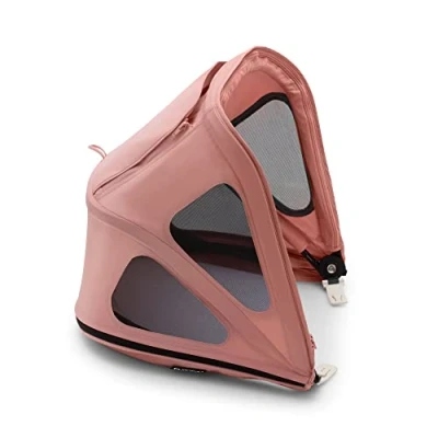 Abbildung von Bugaboo Bee Sonnendach mit Lüftungsfenstern, ausziehbar für zusätzlichen und optimalen Sonnenschutz, wasserabweisend, kompatibel allen Kinderwagen, Morning Pink