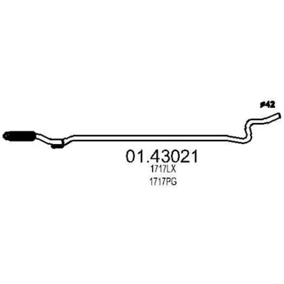 Abbildung von MTS 01.43021 Abgasrohr 2320 vorne für Mittelschalldämpfer CITROËN: C3 I Schrägheck