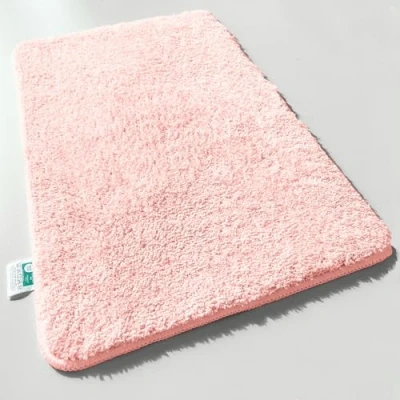 Abbildung von casa pura Badematte Rosa weicher, Flauschiger Badezimmerteppich in Shaggy Optik, Badvorleger rutschfest waschbar Duschvorleger, Teppich Fußmatte für Badezimmer, Dusche 80x150 cm, Sky Soft