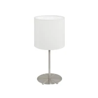 Abbildung von Eglo 95725 Tischleuchte Pasteri mit Schalter Textil weiß 1X40W H:27,5 Ø 14cm