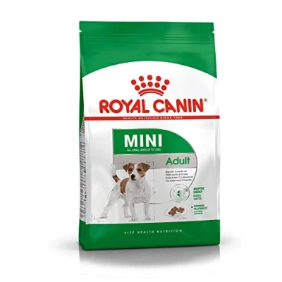 Abbildung von Royal Canin Mini Adult 2 kg Alleinfuttermittel für Hunde kleiner Rassen Omega 3 Fettsäuren Haut und Fell Abgestimmter Energiegehalt angepasste Krokettengröße