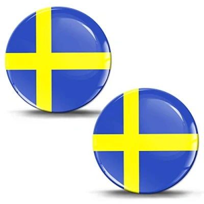 Abbildung von Biomar Labs 2 x Aufkleber 3D Gel Silikon Schweden Schwedische Nationalflagge Flage Fahne Autoaufkleber Auto Motorrad Fahrrad Fenster Handy Laptop PC Tablet Tür KS 206