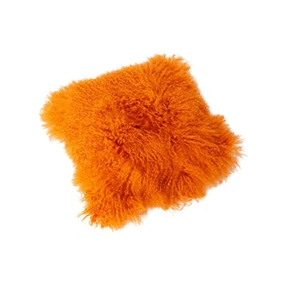 Abbildung von Reissner Lammfelle Tibet Lammfell Kissenbezug langflorig 30x30cm JAY12 Farbe orange