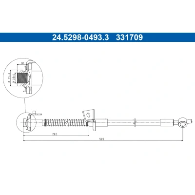 Abbildung von ATE 24.5298 0493.3 Bremsschläuche 505 M10x1 HYUNDAI: i30 II Schrägheck, Kombi, KIA: cee‘d Pro Schrägheck