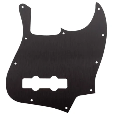 Abbildung von Musiclily Ultra 10 Löcher Anodized Aluminium J Bass Pickguard Schlagbrett für Fender American Standard Jazz Bass, Schwarz