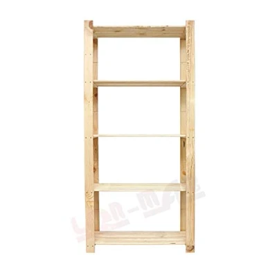 Abbildung von Len Mar.de HOLZREGAL B 27 5 BÖDEN BÜCHERREGAL MASSIVHOLZREGAL KELLERREGAL BÜROREGAL 170x60x40 cm