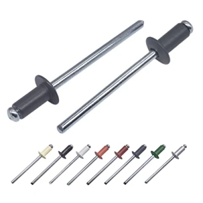 Abbildung von Marcopol (100 Stück) Lackierte Blindnieten 4,0 x 8 mm, Kuppelkopf, DIN 7337, Aluminiumniete und Stahldorn, Pop (100, Anthrazitgrau RAL 7016)
