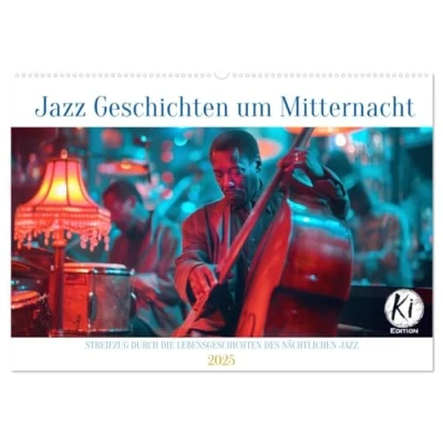 Abbildung von Jazz Geschichten um Mitternacht (Wandkalender 2025 DIN A2 quer), CALVENDO Monatskalender