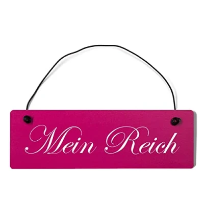 Abbildung von Homeyourself Mein Reich Dekoschild Türschild pink mit Draht