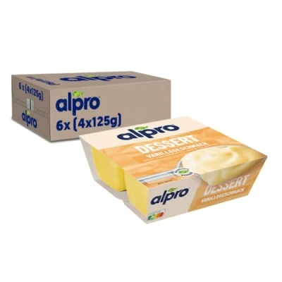 Abbildung von Alpro Soja Dessert Feine Vanille, vegan, laktosefrei, glutenfre, UHT, 6x (4 x 125g), 6er Pack