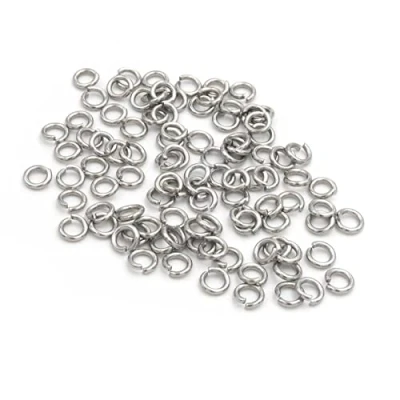 Abbildung von Vintageparts Biegeringe aus 304 Edelstahl in Platinfarben 4mm 50 Stück zum Schmuck selber Machen