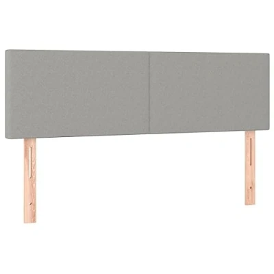 Abbildung von vidaXL 2X Kopfteil Polsterkopfteil Betthaupt Bettkopfteil für Bett Bettgestell Bettrahmen Schlafzimmer Bettzubehör Hellgrau 72x5x78/88cm Stoff