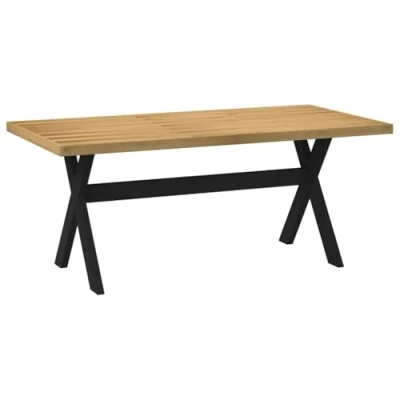 Abbildung von vidaXL Esstisch NOAIN X Form Beine 180x90x75 cm Massivholz Kiefer, Esszimmertisch, Speisetisch, Restauranttisch, Küchentisch, rustikaler Tisch