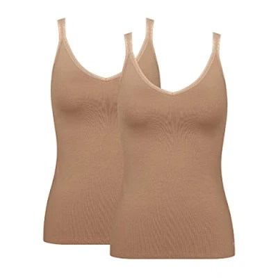 Abbildung von Sloggi GO 2 PACK Unterhemd/shirt, Damen, Größe: 65A C. 70A/B, Nostalgic brown