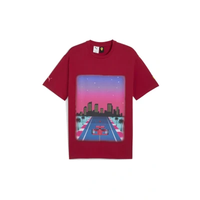 Abbildung von Puma Scuderia Ferrari Miami Graphic Tshirt print, Herren, Größe: XXL, Dark crimson