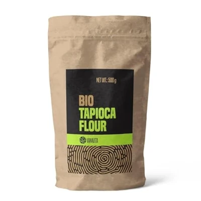 Abbildung von VanaVita BIO Tapiokastärke Hochwertiges Tapiokamehl als glutenfreie, vegane Alternative zu Weizenmehl, natürlicher Geschmack, zuckerarm, ideal für Saucen und Fitness Desserts (500 g (1er pack))