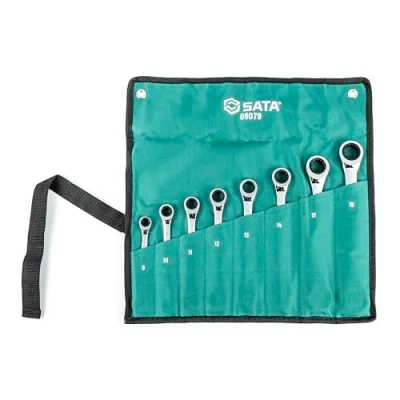 Abbildung von SATA ST09079SJ Doppelratschen Ringmaulschlüssel, Gabelringschlüssel, Gabelschlüssel, Schraubenschlüssel Set metrisch 8 19 mm Tlg.