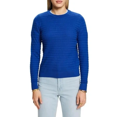 Abbildung von Esprit 3D Optic Strickpullover, Damen, Größe: 40, Bright blue