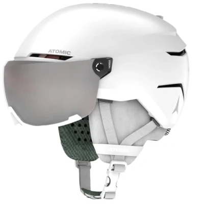 Abbildung von ATOMIC SAVOR VISOR JR Skihelm mit Visier Weiß Größe S Für Kinder &amp; Jugendliche Max. Stoßdämpfung Active Aircon Belüftung Brille High End Verspiegelung, 51 55 cm