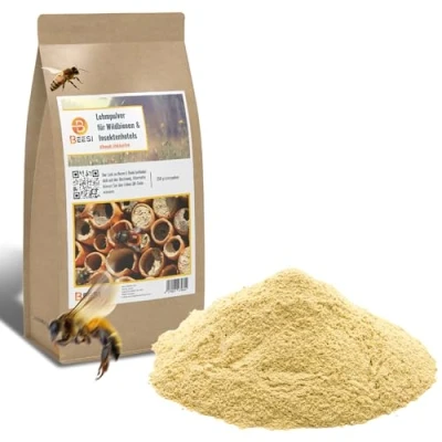 Abbildung von BEESI Lehmpulver für Wildbienen I Baumaterial, Füllmaterial Bienenhotel und Insektenhotel Verschluss Niströhren, Nisthülsen (500, Gramm)