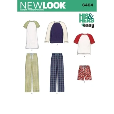 Abbildung von New Look 6404 Größe A Misses und Herren Schnittmuster Trennt, Mehrfarbig