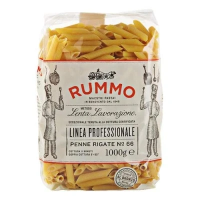 Abbildung von 4x Rummo Mezze penne rigate N. 28 Hartweizengrieß Pasta Italienische Nudeln 1Kg Packung + Italian Gourmet Polpa di Pomodoro 400g Dose