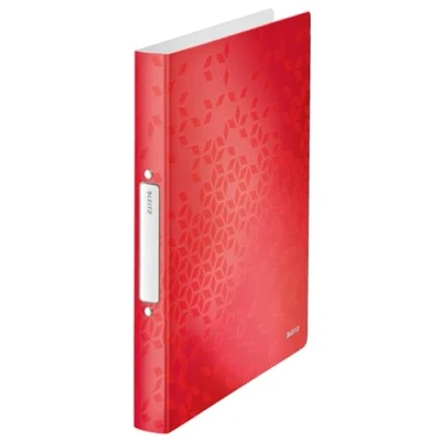 Abbildung von Leitz WOW Ringbuch mit 2 Ringen, für bis zu 190 Blatt, 32 mm Rückenlänge, Format A4, Rot, 42570026