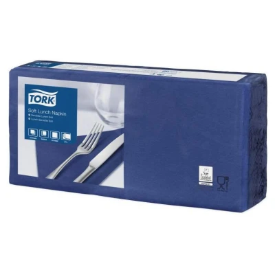Abbildung von TORK Servietten 32,6 x 33,0 cm 3 lagig dunkelblau
