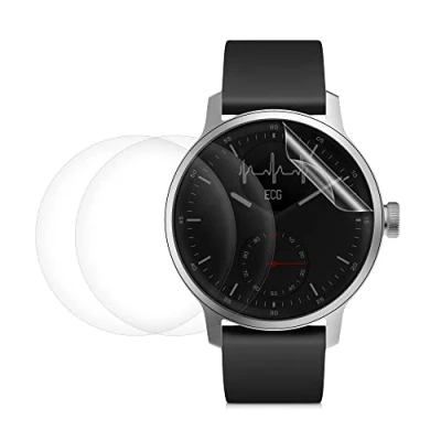 Abbildung von kwmobile 3X Transparente Displayschutzfolie kompatibel mit Withings Scanwatch 42mm Schutzfolie für Fitness Tracker Displayschutz