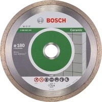 Abbildung von Bosch Professional 1x Diamanttrennscheibe Standard for Ceramic (für Stein, Keramik, Fliesen, Marmor, Ø 180 x 22,23 1,6 7 mm, Zubehör für Winkelschleifer)