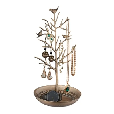 Abbildung von relaxdays Schmuckständer Baum, Gold