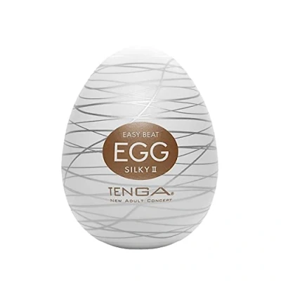 Abbildung von Masturbator „Egg Silky II“ mit neuer Rillenfaden Stimulationsstruktur