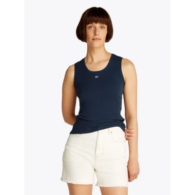 Abbildung von Tommy Jeans Essential TANK Top, Damen, Größe: 36, Dark night navy