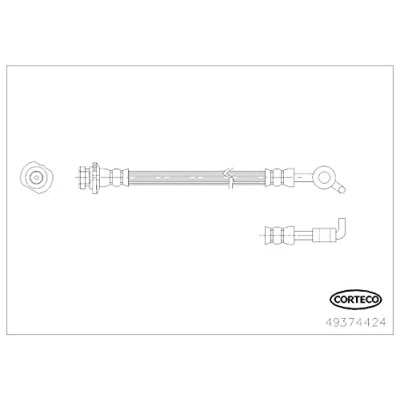 Abbildung von CORTECO 49374424 Bremsschläuche Hinterachse rechts 265 NISSAN: Qashqai / Qashqai+2 I