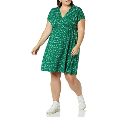 Abbildung von Amazon Essentials Damen Surplice Kleid (Erhältlich in Übergröße), Grün Floral, XS