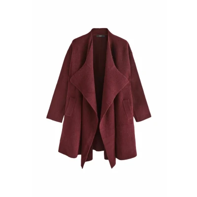 Abbildung von Next SOFT Touch Waterfall Longline Strickjacke, Damen, Größe: Large, Red berry