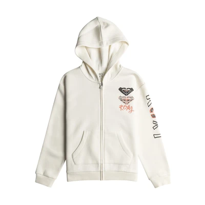 Abbildung von Roxy SURF Feeling Zipped Brushed Sweatjacke offwhite für Kinder, Größe: 104/110, Off white